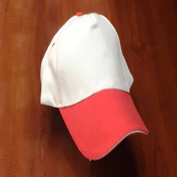 White Cap Red Contrast | Cotton Caps | UAE